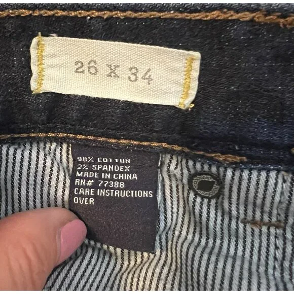 Madewell women’s Blue jeans Size 26 Rail Straight Low Rise Zipper Pockets - Picture 11 of 16